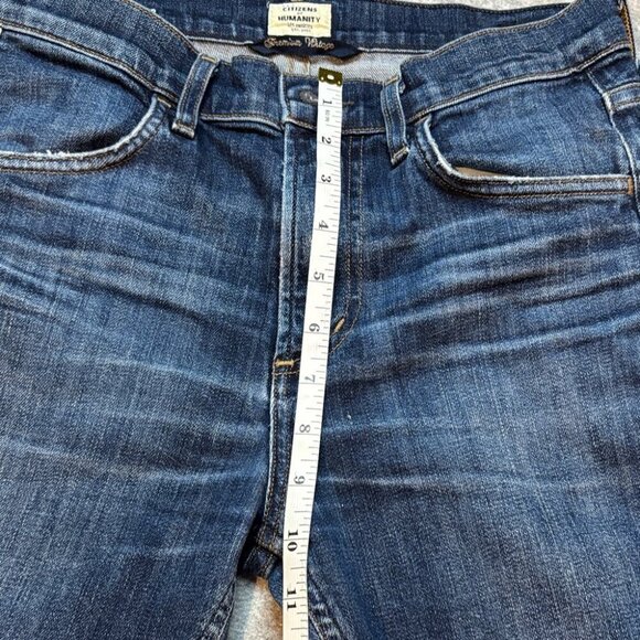 Citizens of Humanity Drew Crop Flare Jeans Size 26 Frayed Cuff Blue ✨ - Picture 14 of 15